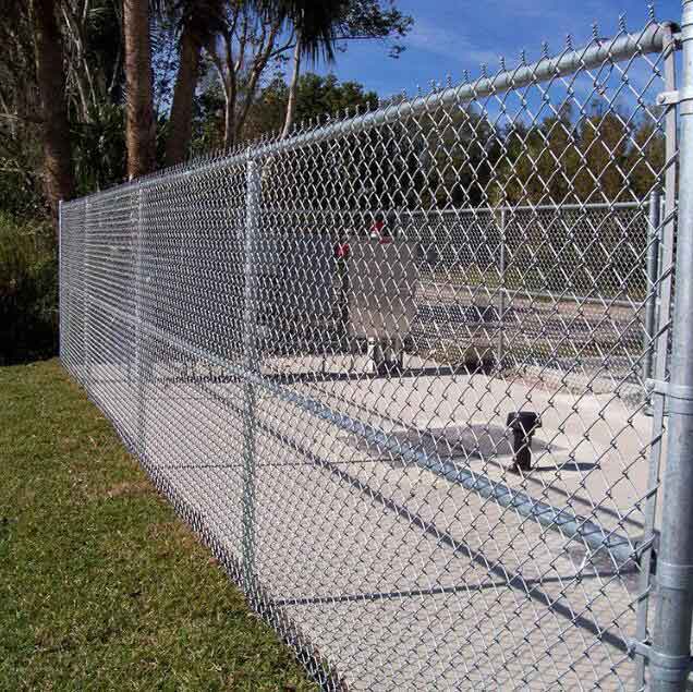 The use of galvanized chain link fence